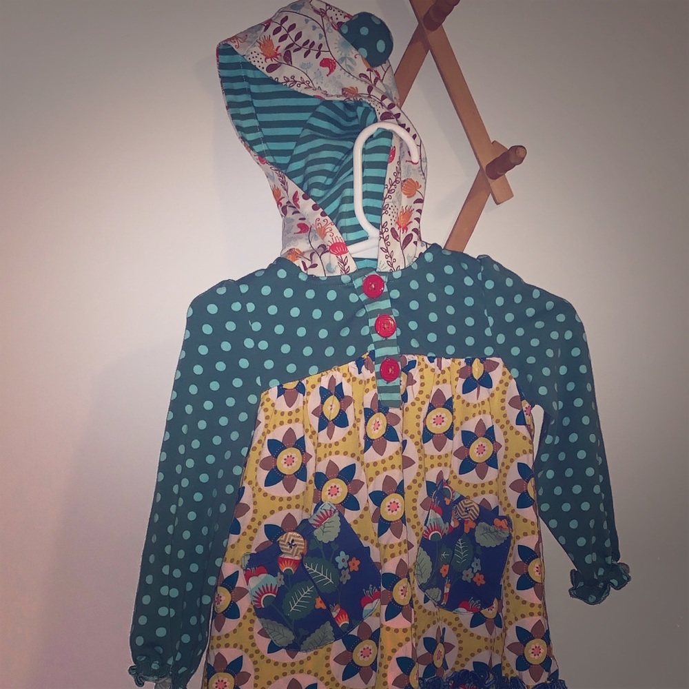 Matilda Jane 12-18 bear ear hoodie dress +bloomers